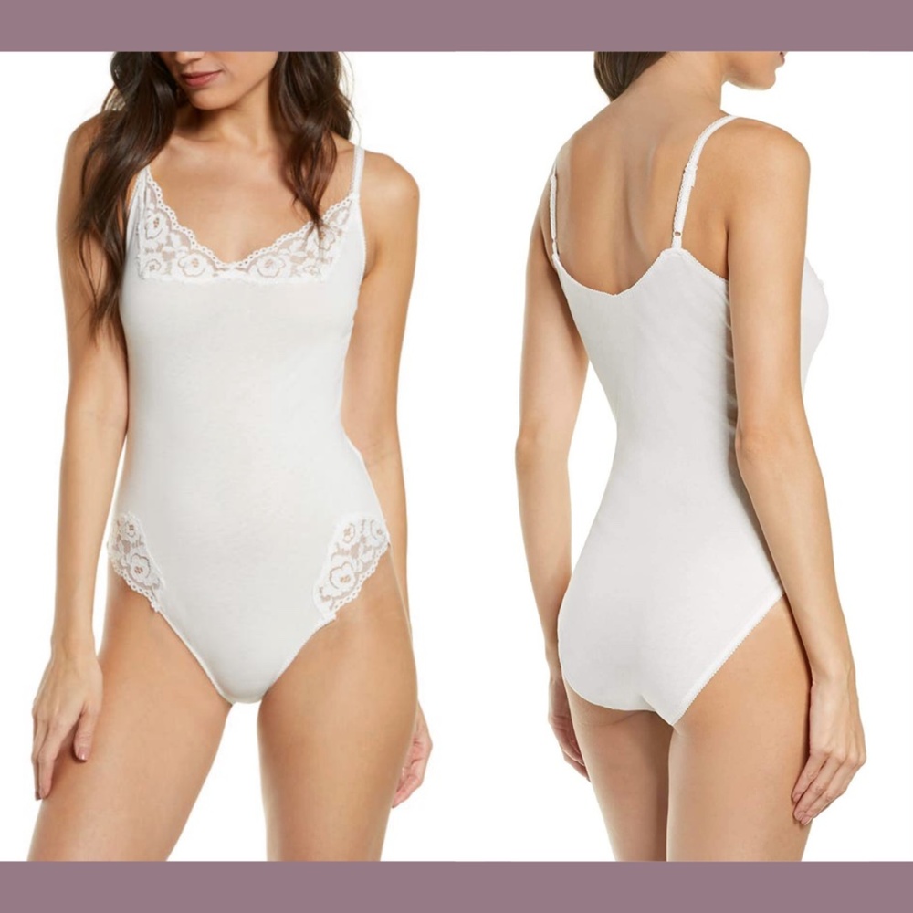 NEW Free People Intimately FP [ Small‎ ] Side of Sass Lace Trim Bodysuit